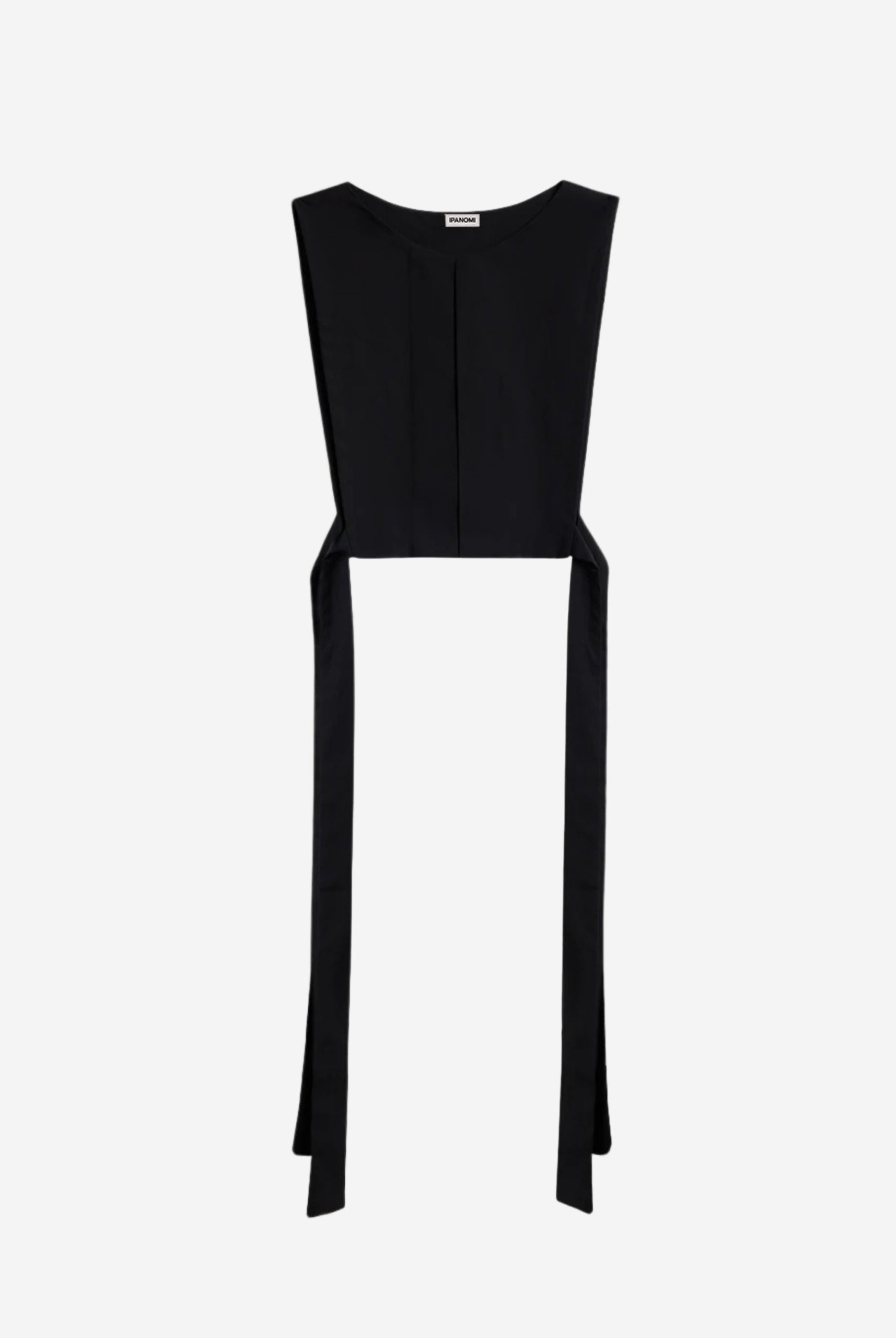 Guler vesta din poplin de bumbac organic negru fata