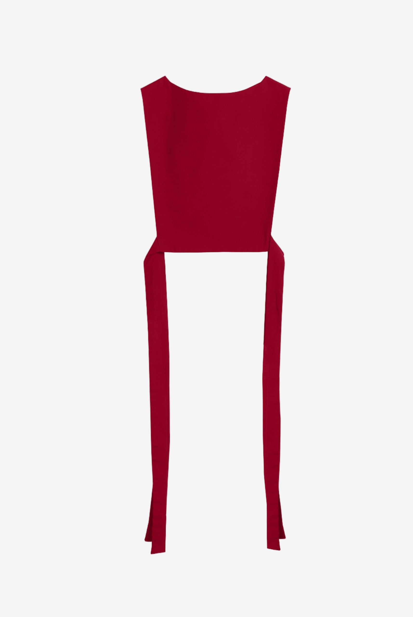 Guler vesta rosu din poplin de bumbac organic spate