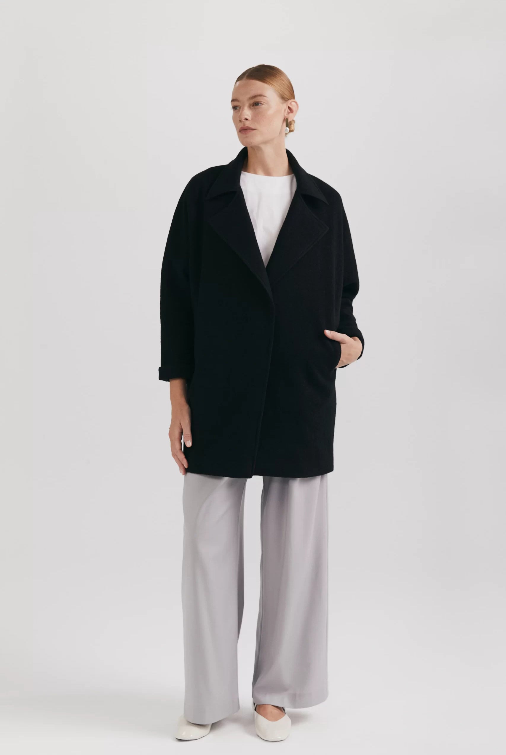 Jachetă din lână oversized - ipanomi.com