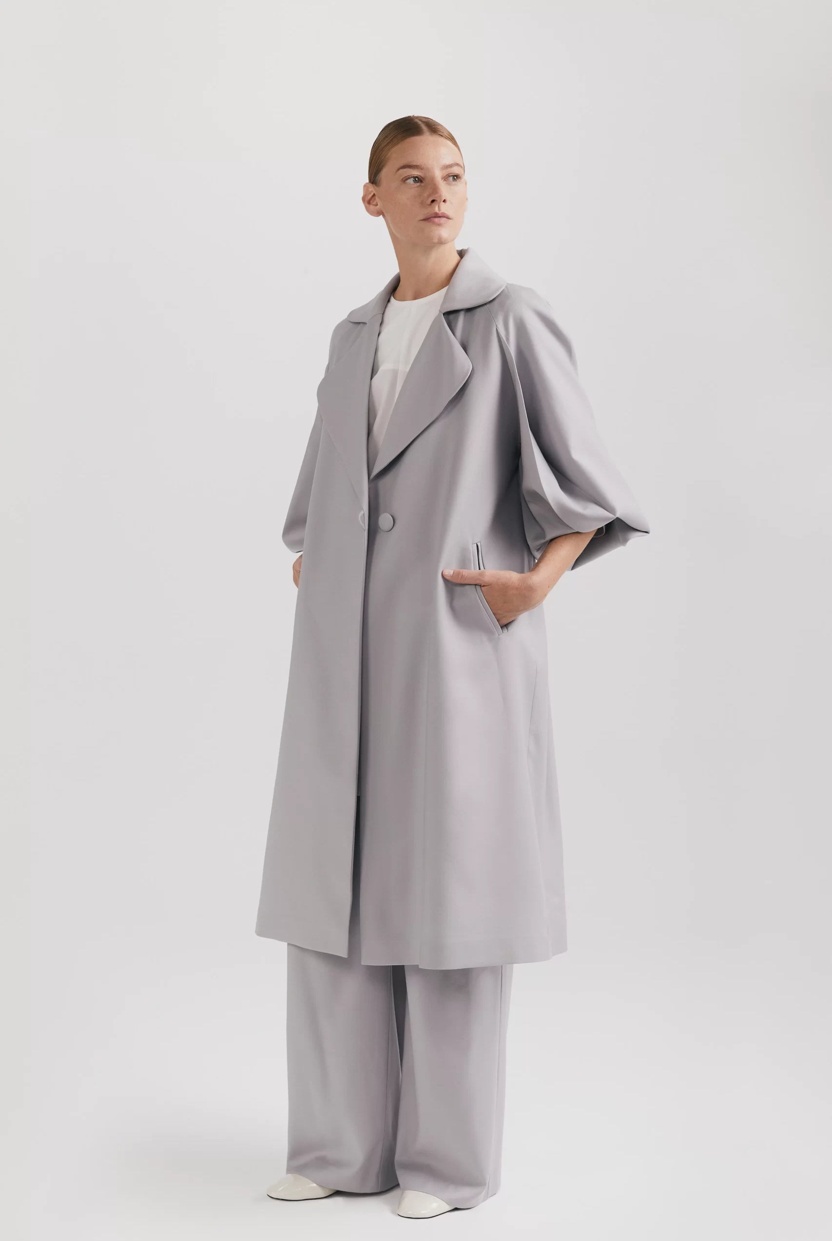 Trenci din lână premium cu detalii speciale la mâneci și spate - ipanomi.com