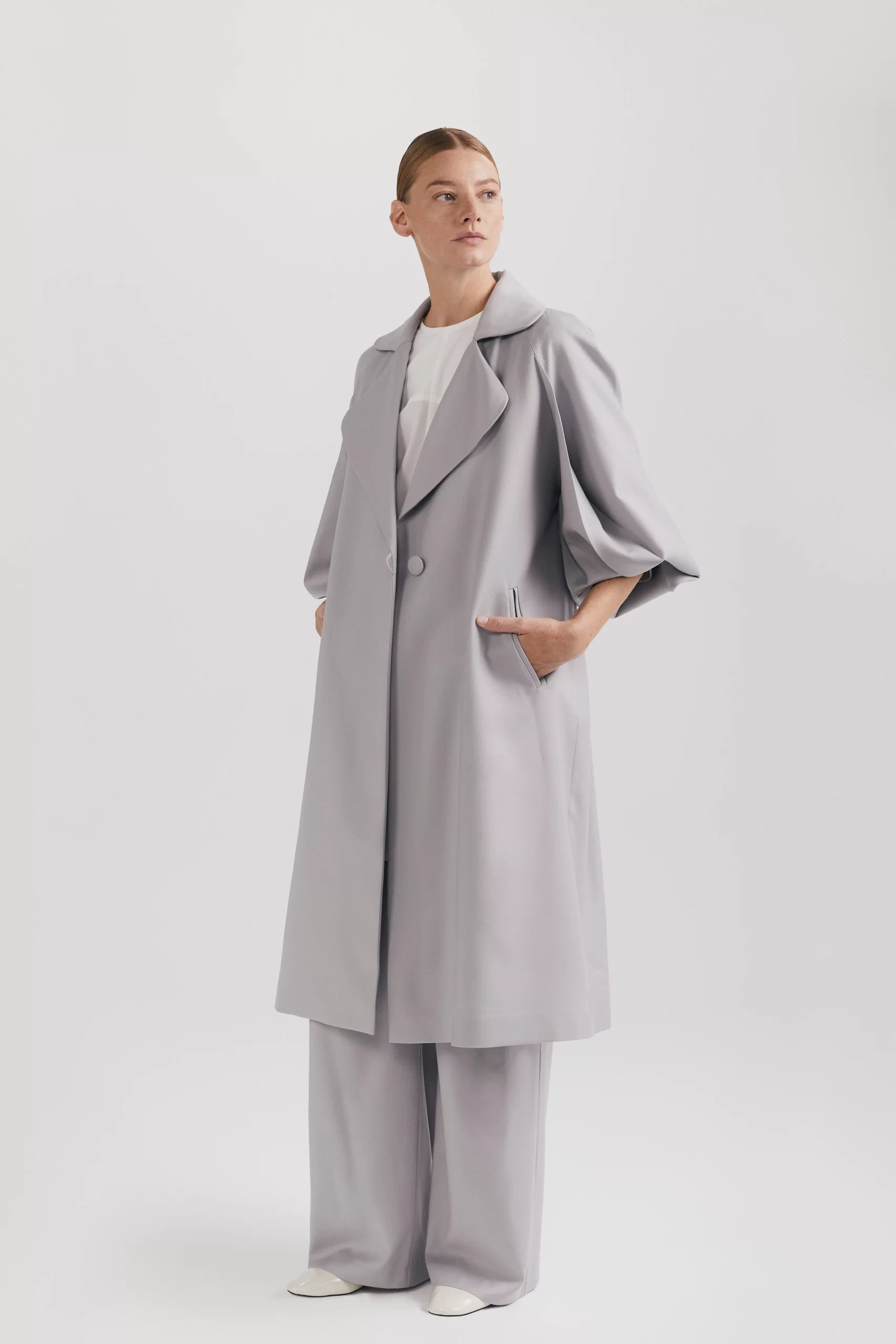 Trenci din lână premium cu detalii speciale la mâneci și spate - ipanomi.com