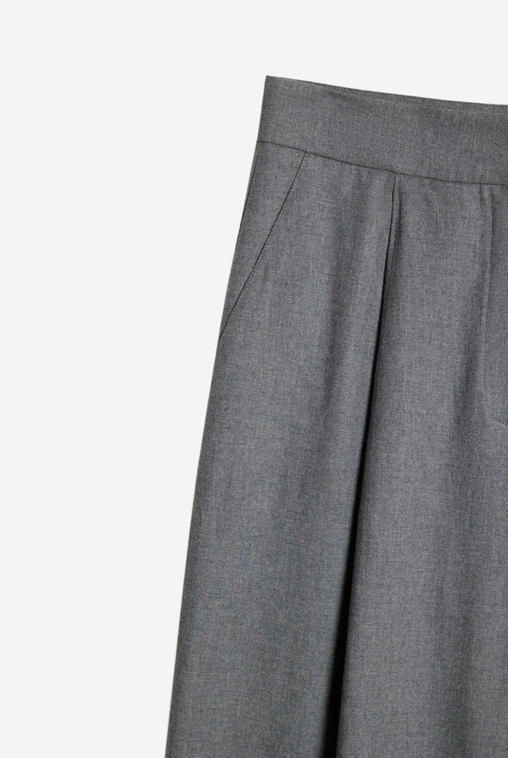 Pantaloni din bumbac gri cu croi larg detaliu betelie