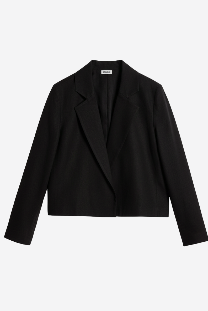 Sacou elegant din canepa negru, scurt