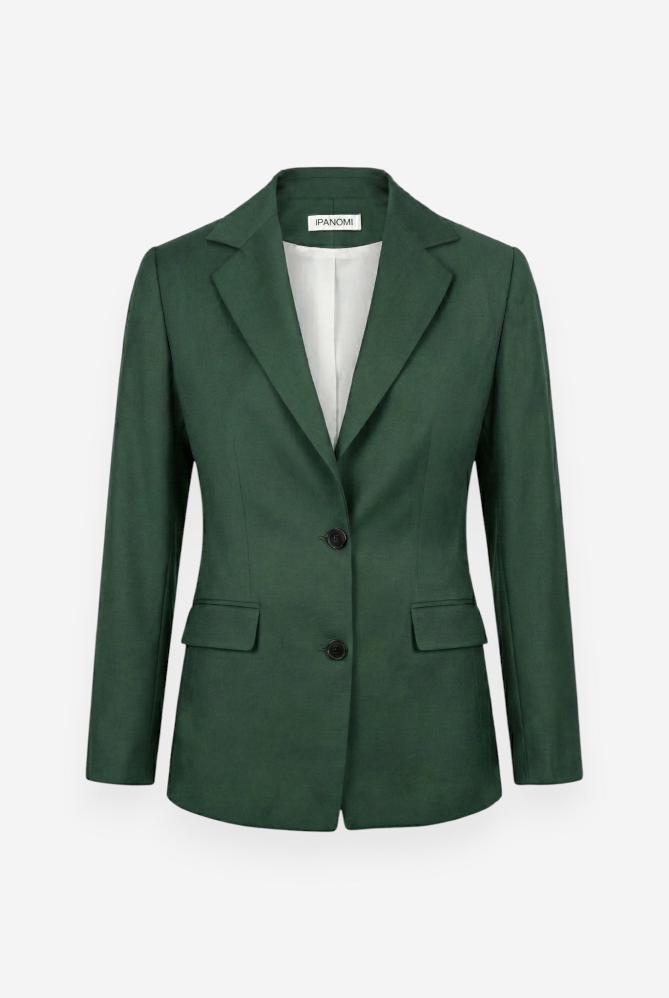 Sacou cambrat din lână italiană premium, verde