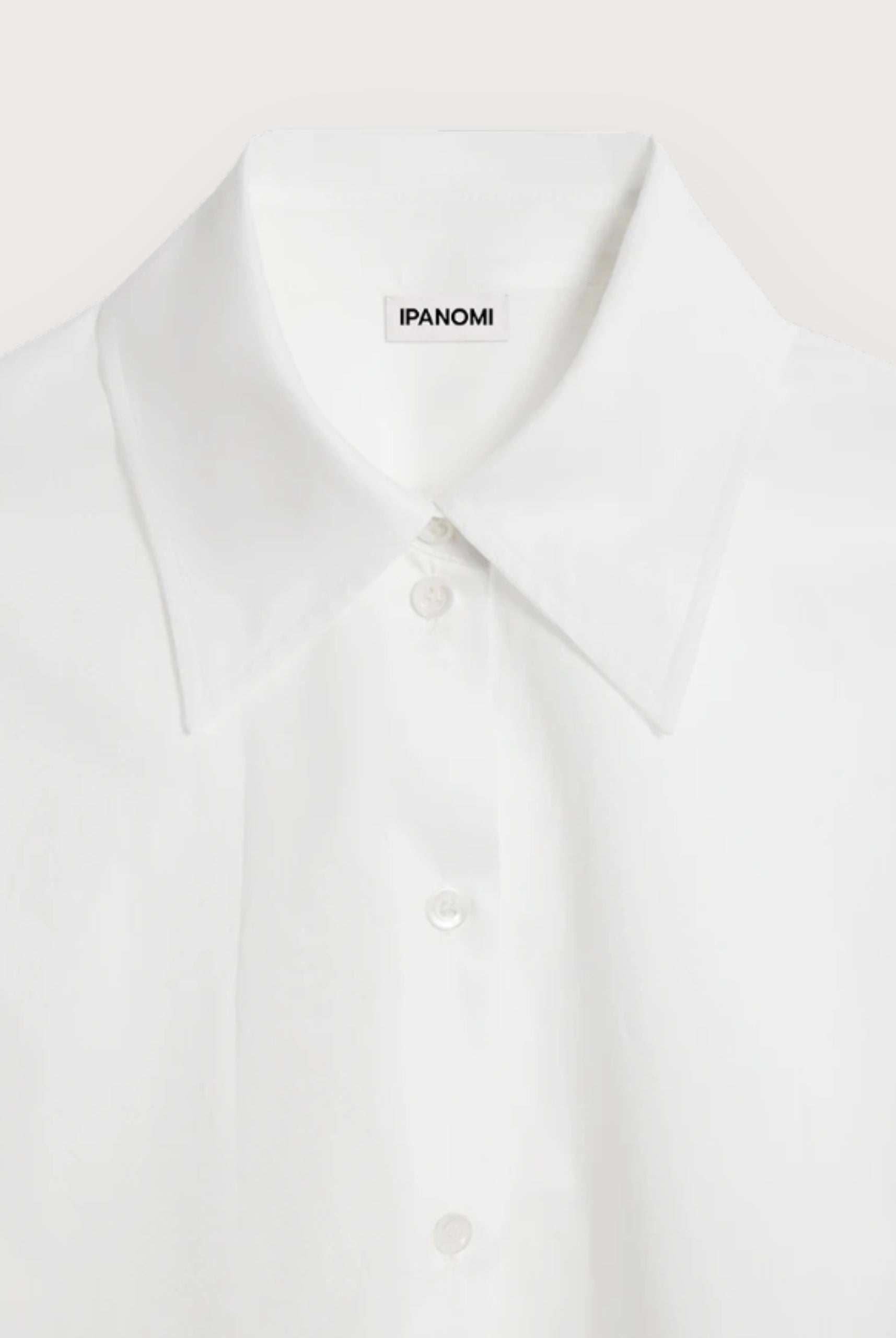 Camasa din bumbac Tana Lawn alba detaliu fata