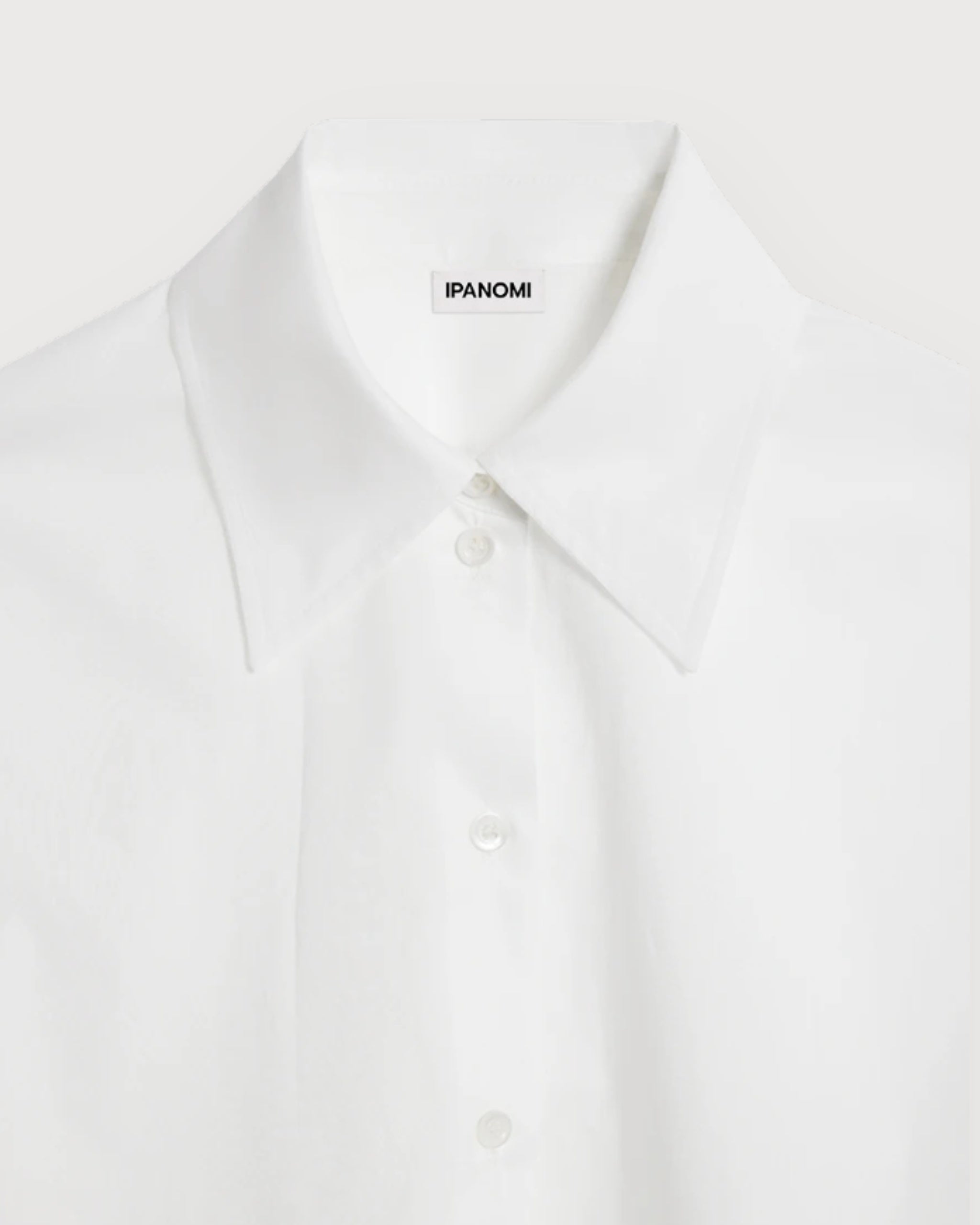 Camasa din bumbac Tana Lawn alba detaliu fata