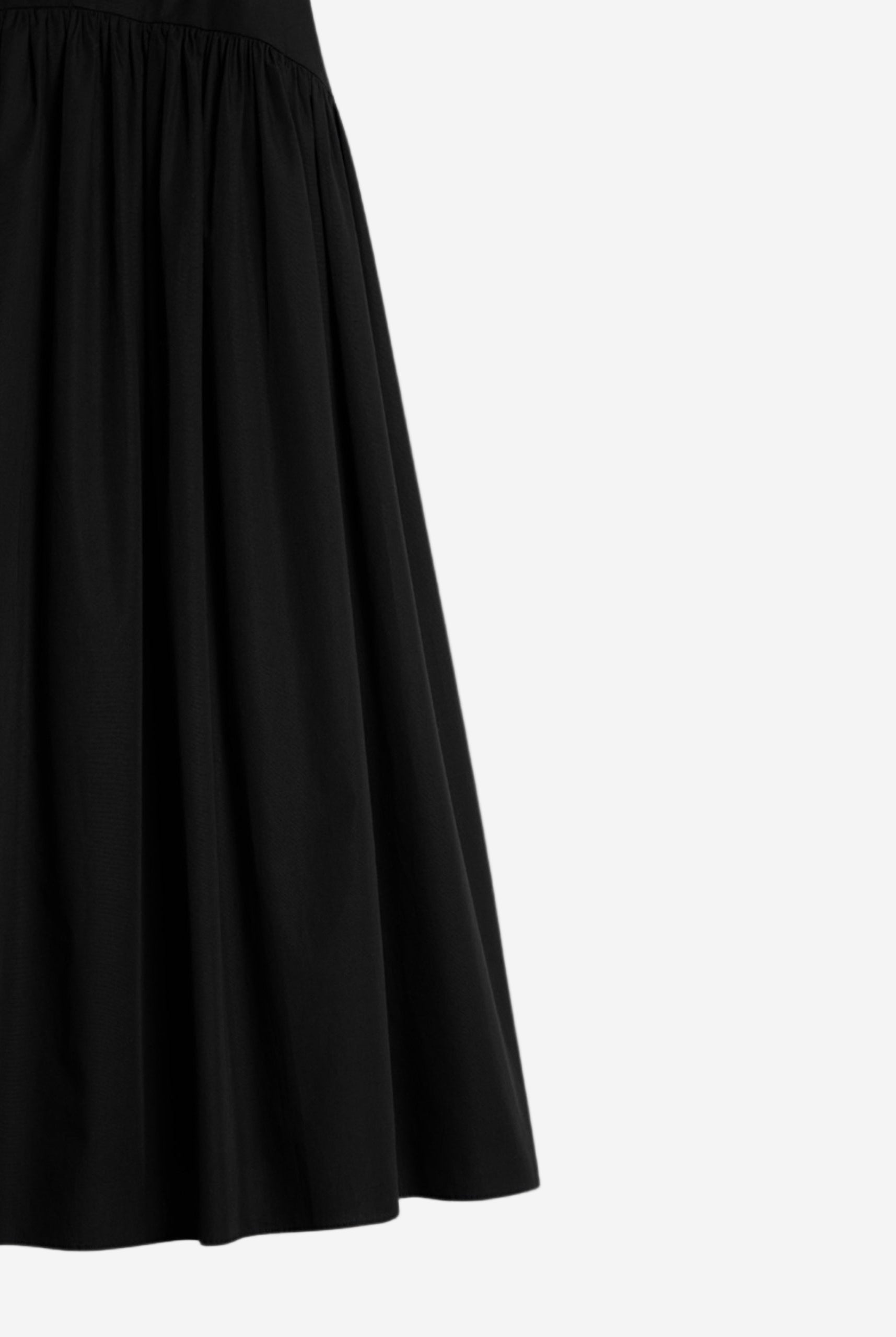 Fusta casual din bumbac organic neagra detaliu