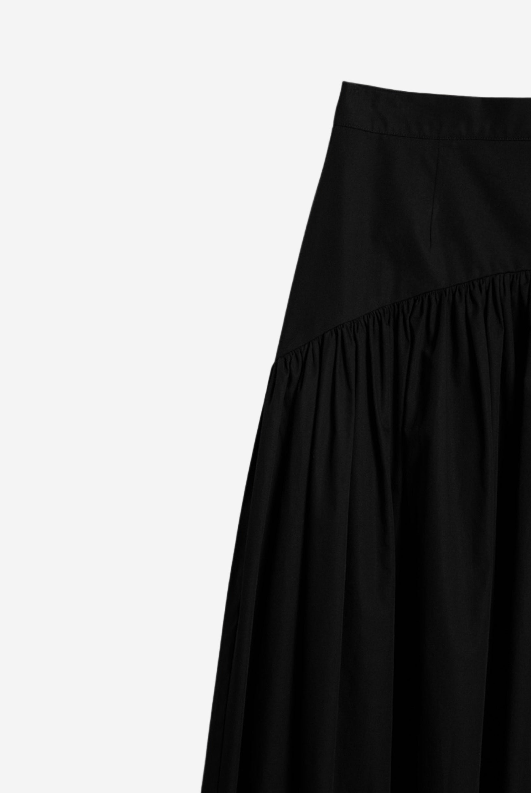 Fusta casual din bumbac organic neagra detaliu talie