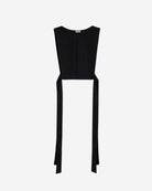 Guler vesta din poplin de bumbac organic negru fata