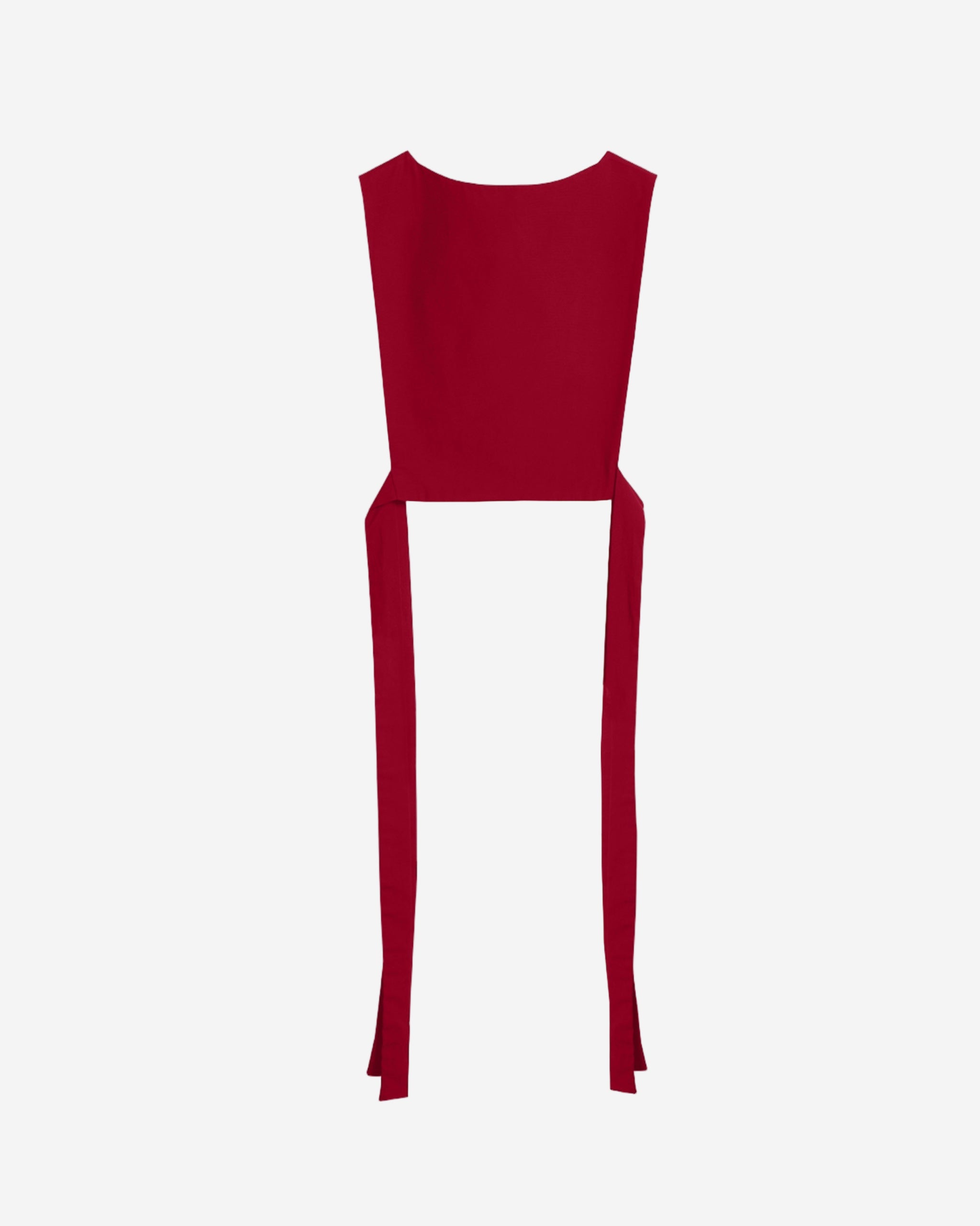 Guler vesta rosu din poplin de bumbac organic spate 