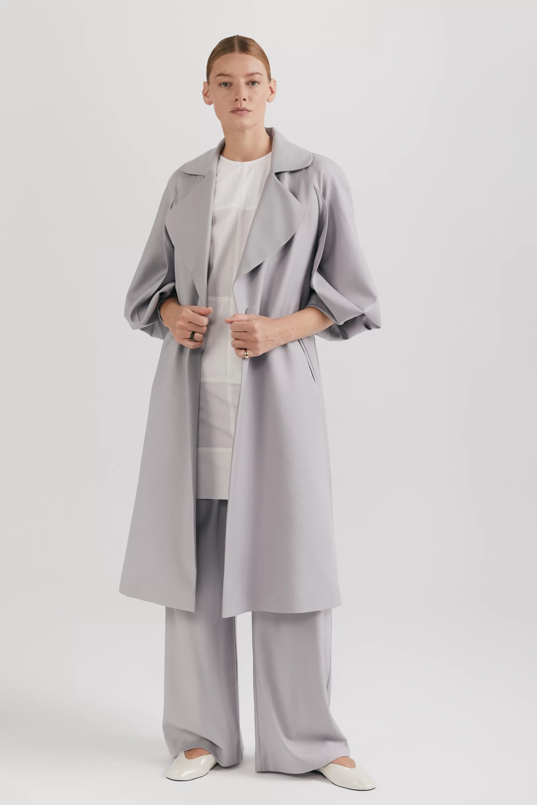 Trenci din lână premium cu detalii speciale la mâneci și spate - ipanomi.com