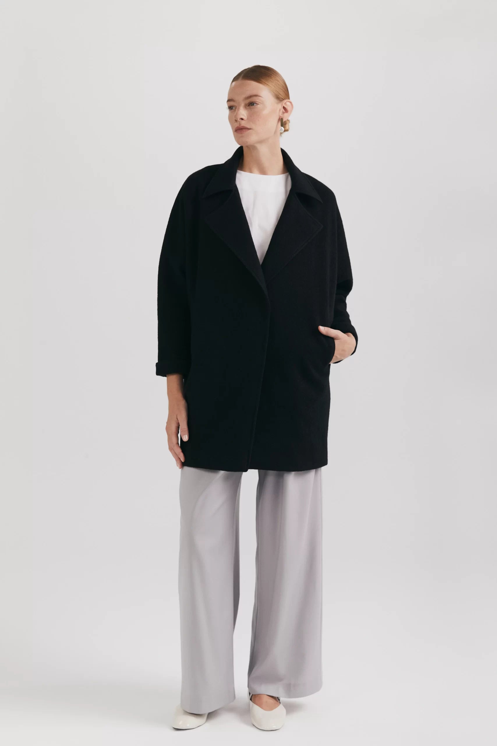 Jachetă din lână oversized - ipanomi.com