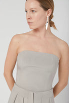 Corset minimalist din cady de mătase gri - ipanomi.com