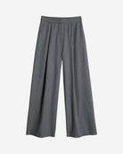 Pantaloni din bumbac gri cu croi larg