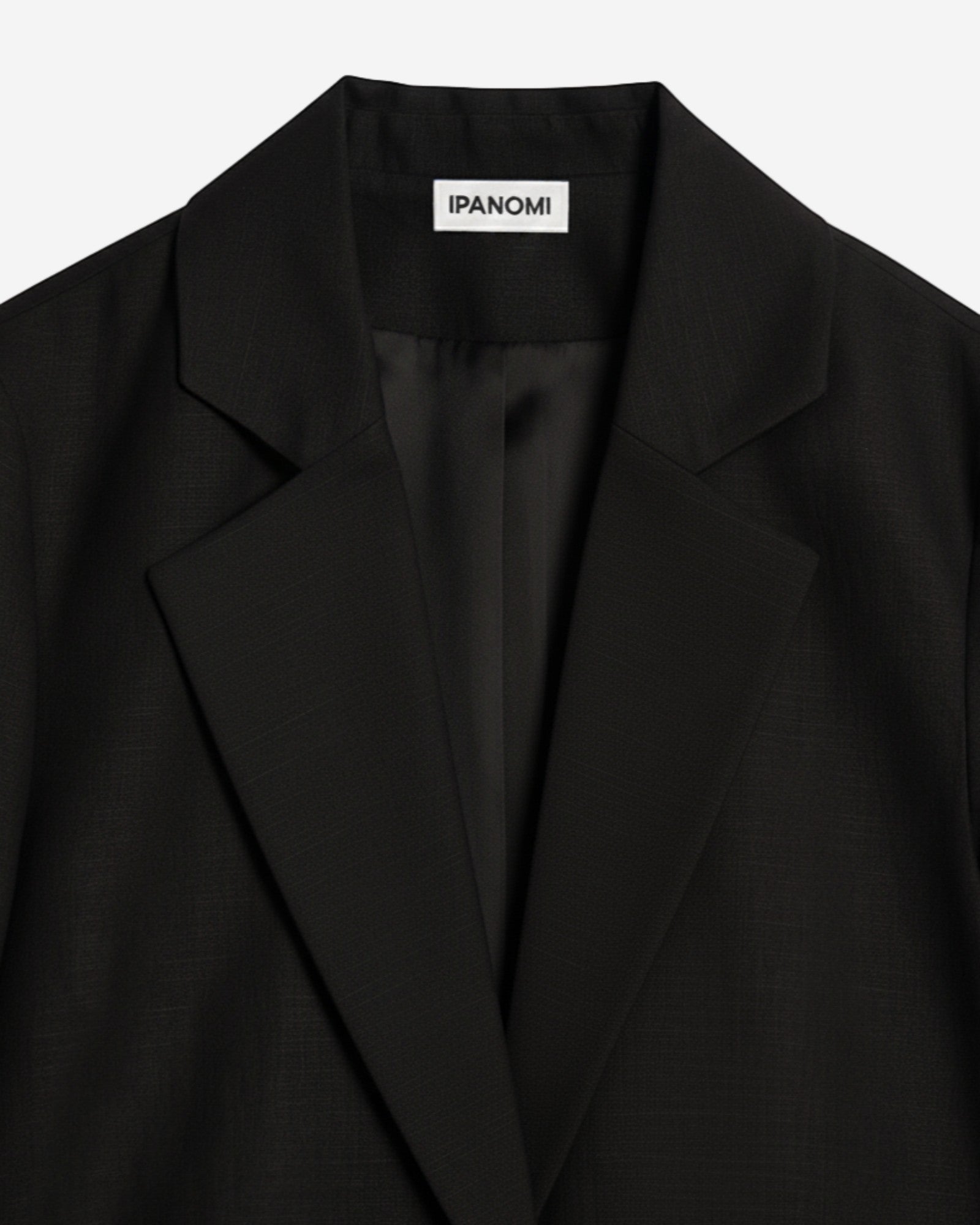 Sacou elegant din canepa cu rever negru