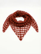 Esarfa din aplaca si matase teracota inchis