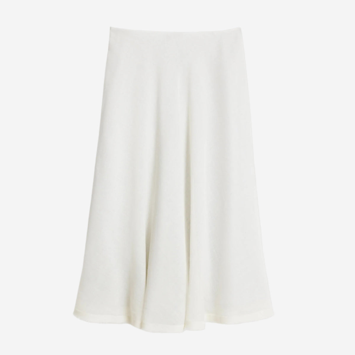 Fustă elegantă din lână merinos, midi, ivoire