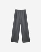 Ipanomi grey cotton wide-leg tailored trousers with high waist and front pleats.