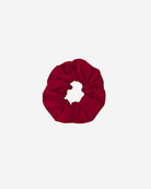 Ipanomi red medium organic cotton scrunchie with GOTS and OEKO-TEX certification.